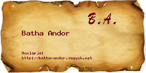 Batha Andor névjegykártya